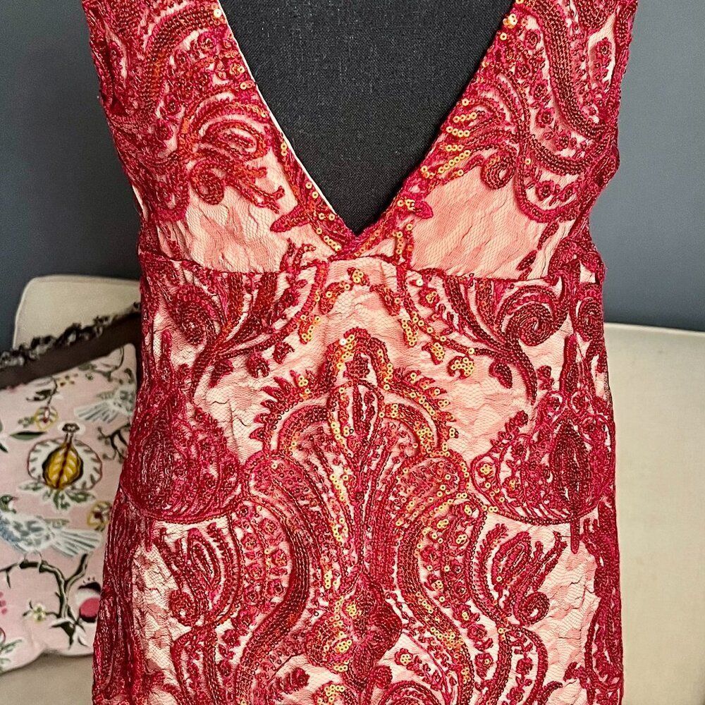 FREE PEOPLE - NIGHT SHIMMERS SEQUIN DRESS - SIZE 6 - Picture 4 of 9